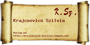 Krajcsovics Szilvia névjegykártya